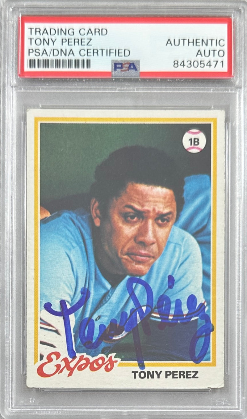 Tony Perez auto card topps 1978 #15 St. Montreal Expos PSA Encapsulated