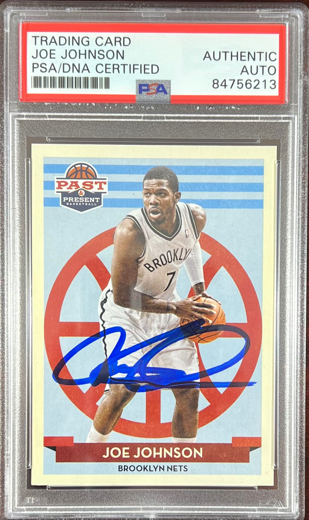 Joe Johnson auto 2013 Panini #130 card Brooklyn Nets PSA Encapsulated