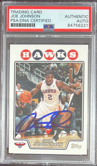 Joe Johnson auto signed 2008 Topps #2 card Atlanta Hawks PSA Encapsulated