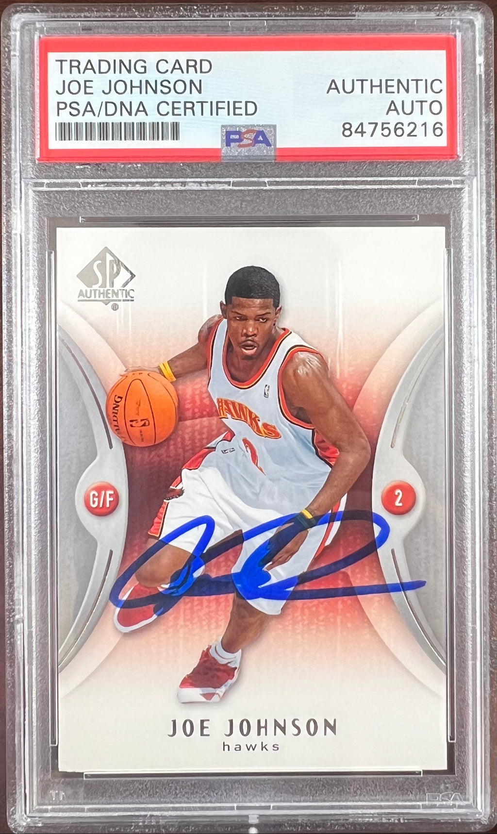 Joe Johnson auto 2007 Upper Deck #1 card Atlanta Hawks PSA Encapsulated