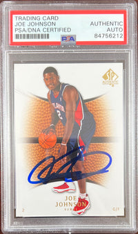 Joe Johnson auto 2008 Upper Deck #8 card Atlanta Hawks PSA Encapsulated