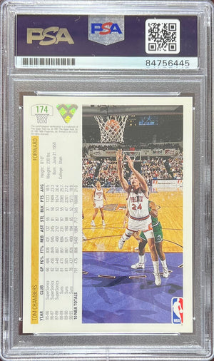 Tom Chambers auto 1991 Upper Deck #174 card Phoenix Suns PSA Encapsulated