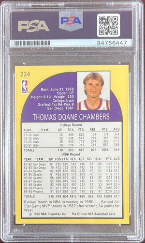 Tom Chambers auto 1990 NBA Hoops #234 card Phoenix Suns PSA Encapsulated