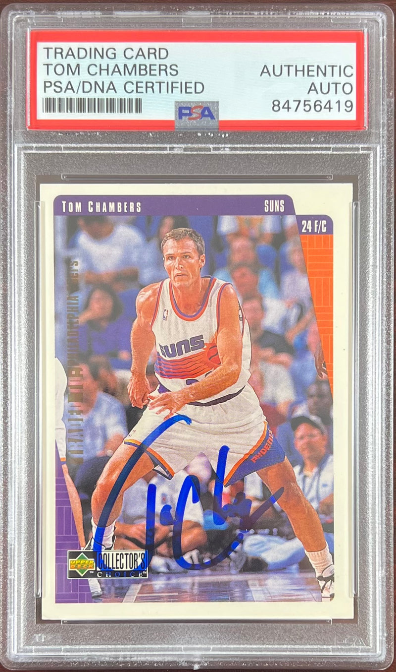 Tom Chambers auto 1998 Upper Deck #308 card Phoenix Suns PSA Encapsulated