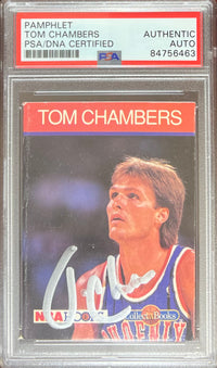 Tom Chambers auto 1990 NBA Hoops card Phoenix Suns PSA Encapsulated Utah Jazz