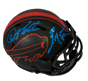 Eric Moulds & Doug Flutie signed Eclipse mini helmet NFL Buffalo Bills JSA BAS