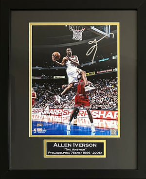 Allen Iverson autographed signed framed11x14 photo Philadelphia 76ers NBA JSA