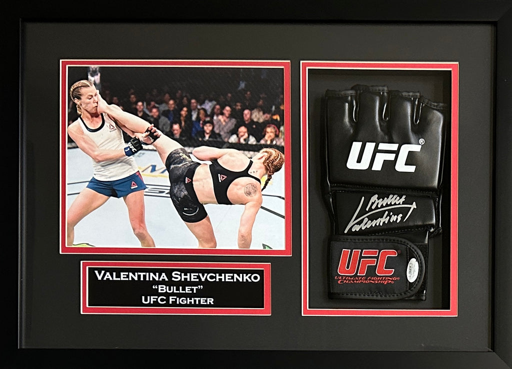Valentina Shevchenko autographed signed framed glove UFC JSA COA Bullet
