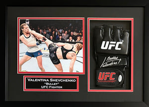 Valentina Shevchenko autographed signed framed glove UFC JSA COA Bullet