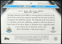 Lewis Miley 2023-24 Topps Green Inferno RC /125 #31 UEFA