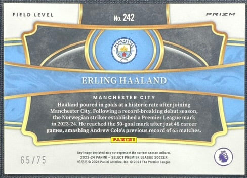Erling Haaland 2023-24 Panini Select Orange #242 /75 Prizm