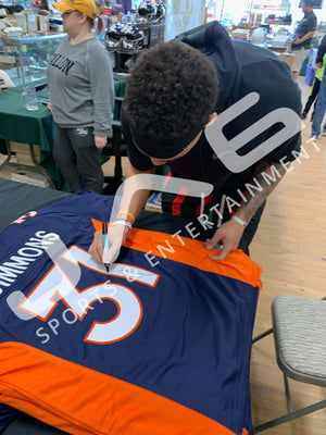 Justin Simmons autographed signed jersey Orange pro style JSA COA