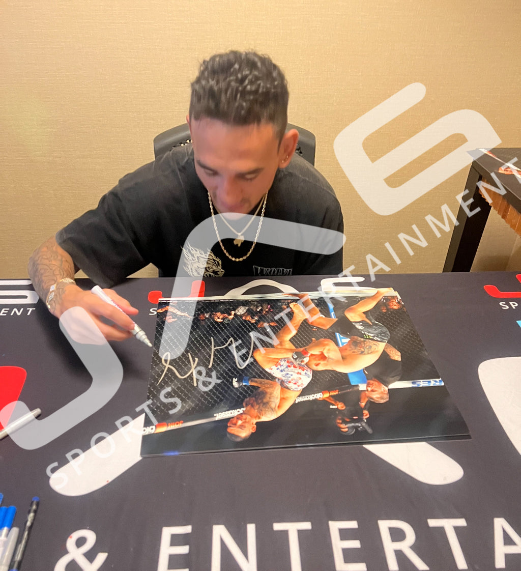 Max Holloway autographed signed 16x20 photo UFC Blessed JSA COA Justin Gaethje