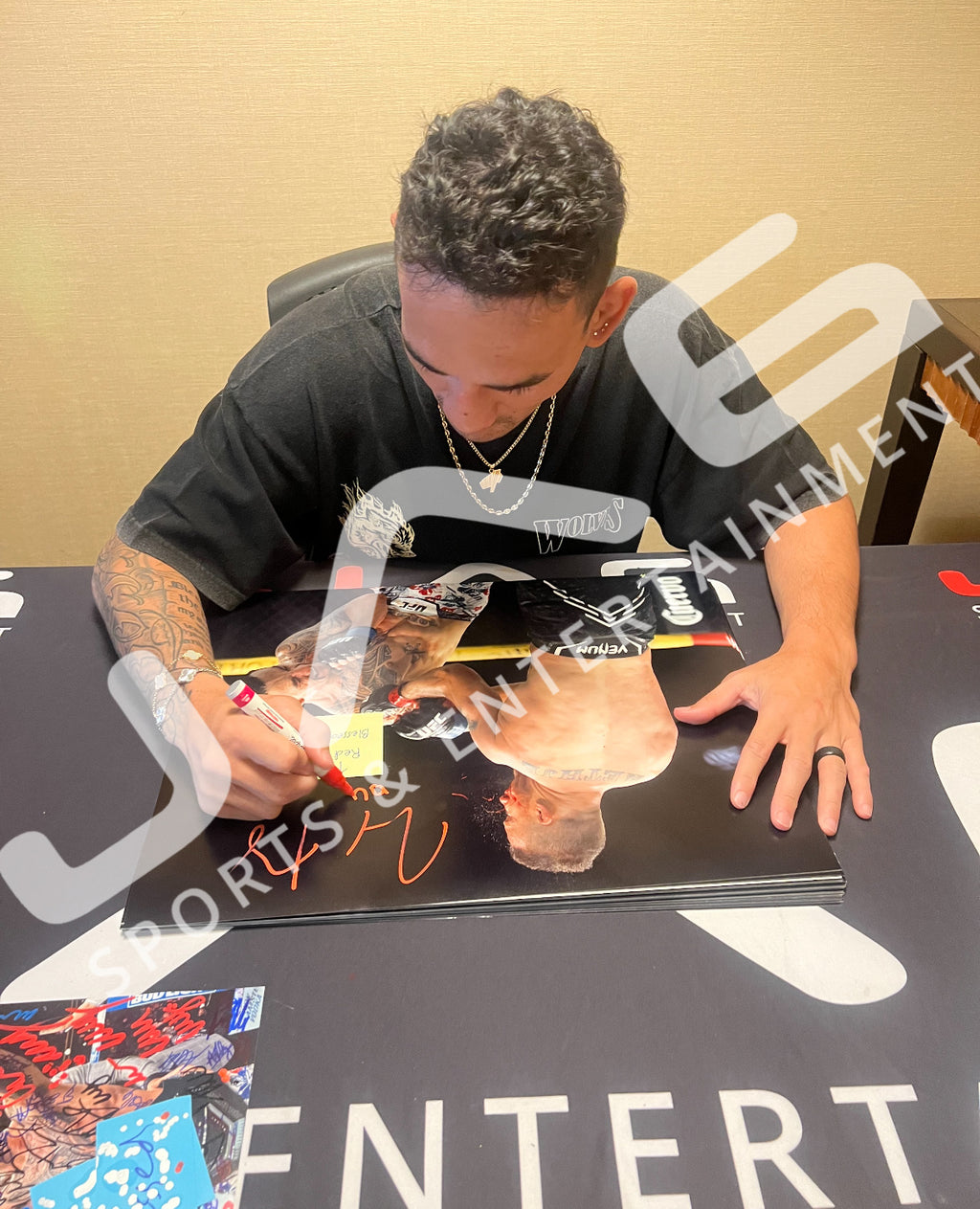 Max Holloway signed inscribed 16x20 photo UFC Blessed JSA COA Justin Gaethje