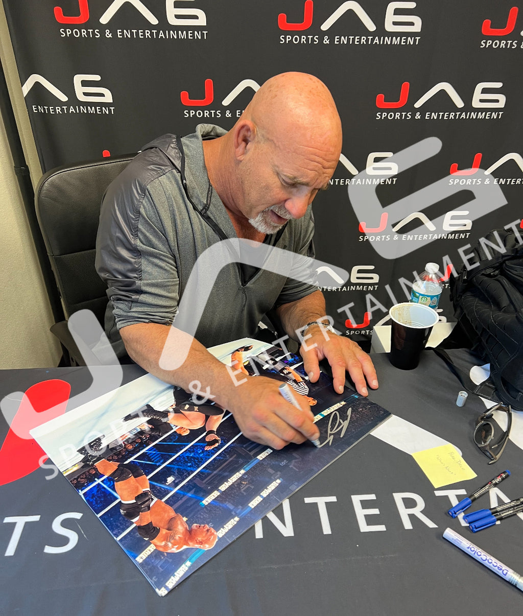 Bill Goldberg autographed signed 16x20 photo WWE Brock Lesnar JSA COA