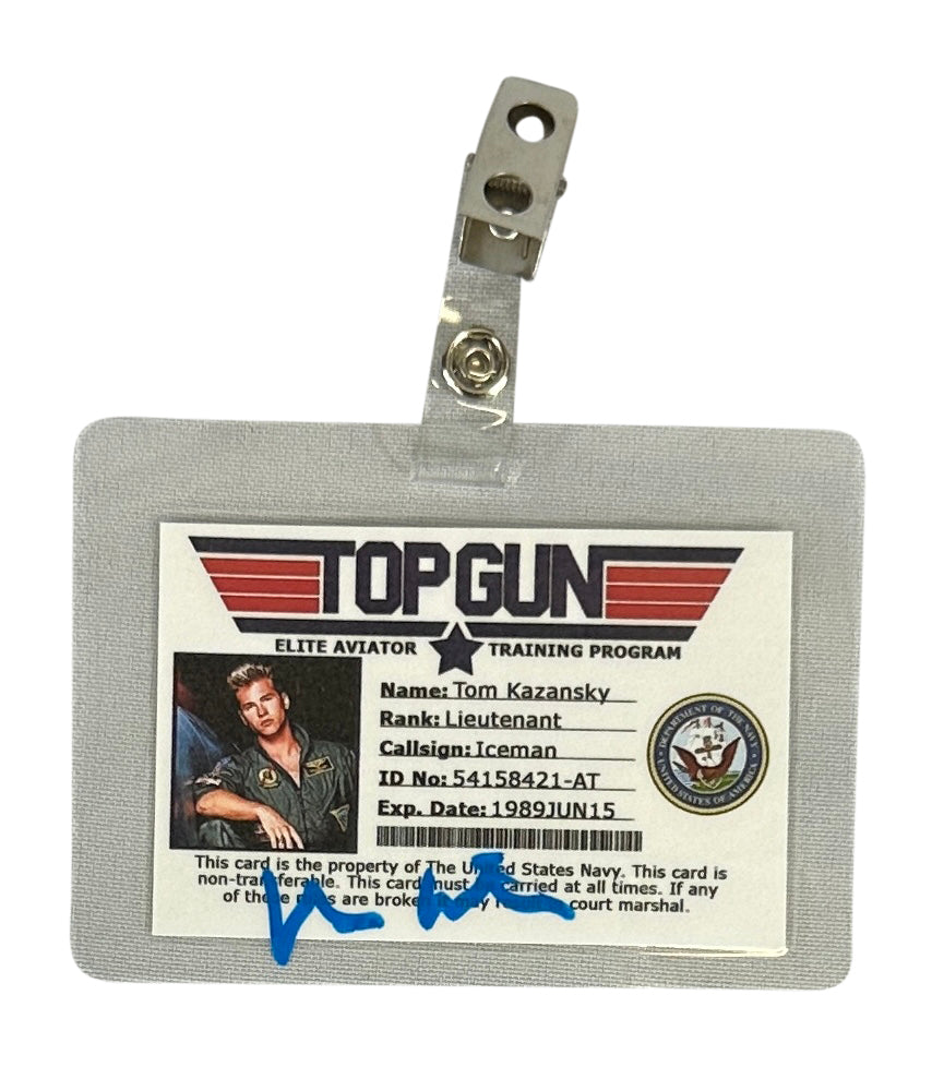 Val Kilmer autographed signed Aviator ID Badge Top Gun JSA Tom Kazansky