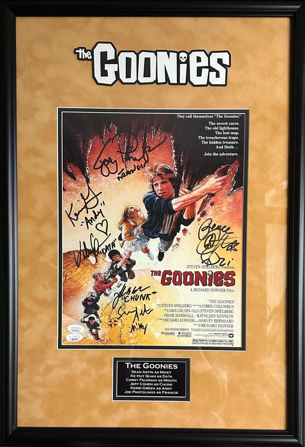 The Goonies cast autographed signed inscribed framed 11x14 photo JSA COA