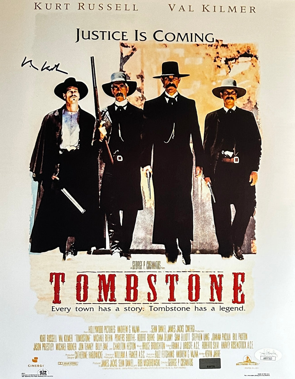 Val Kilmer autographed signed 11x14 photo Tombstone JSA COA Batman Forever