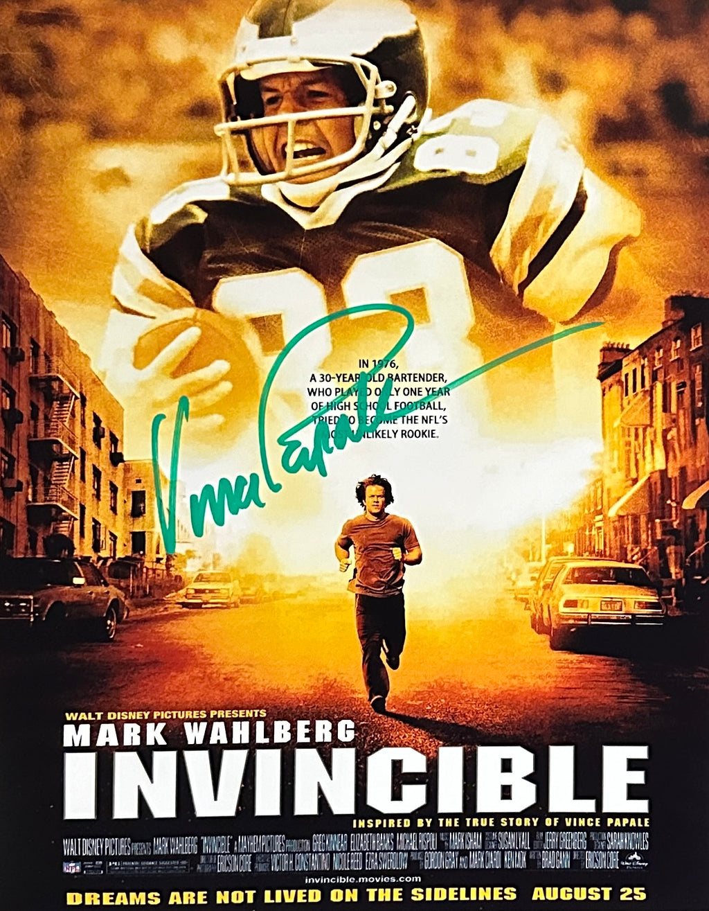 Vince Papale autographed signed 11x14 Invincible movie poster JAG COA