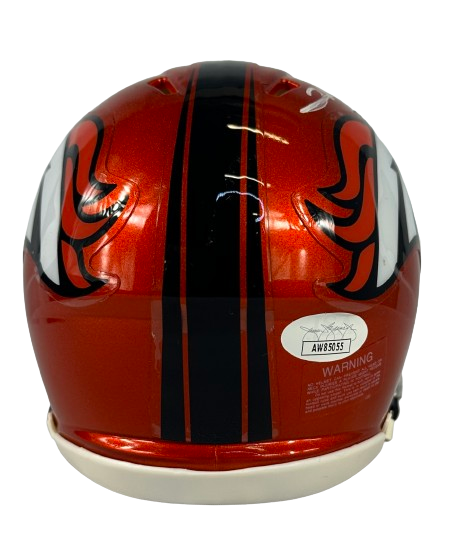 denver broncos motorcycle helmet Clinton Portis autographed inscribed Flash mini helmet Denver Broncos – JAG Sports Marketing