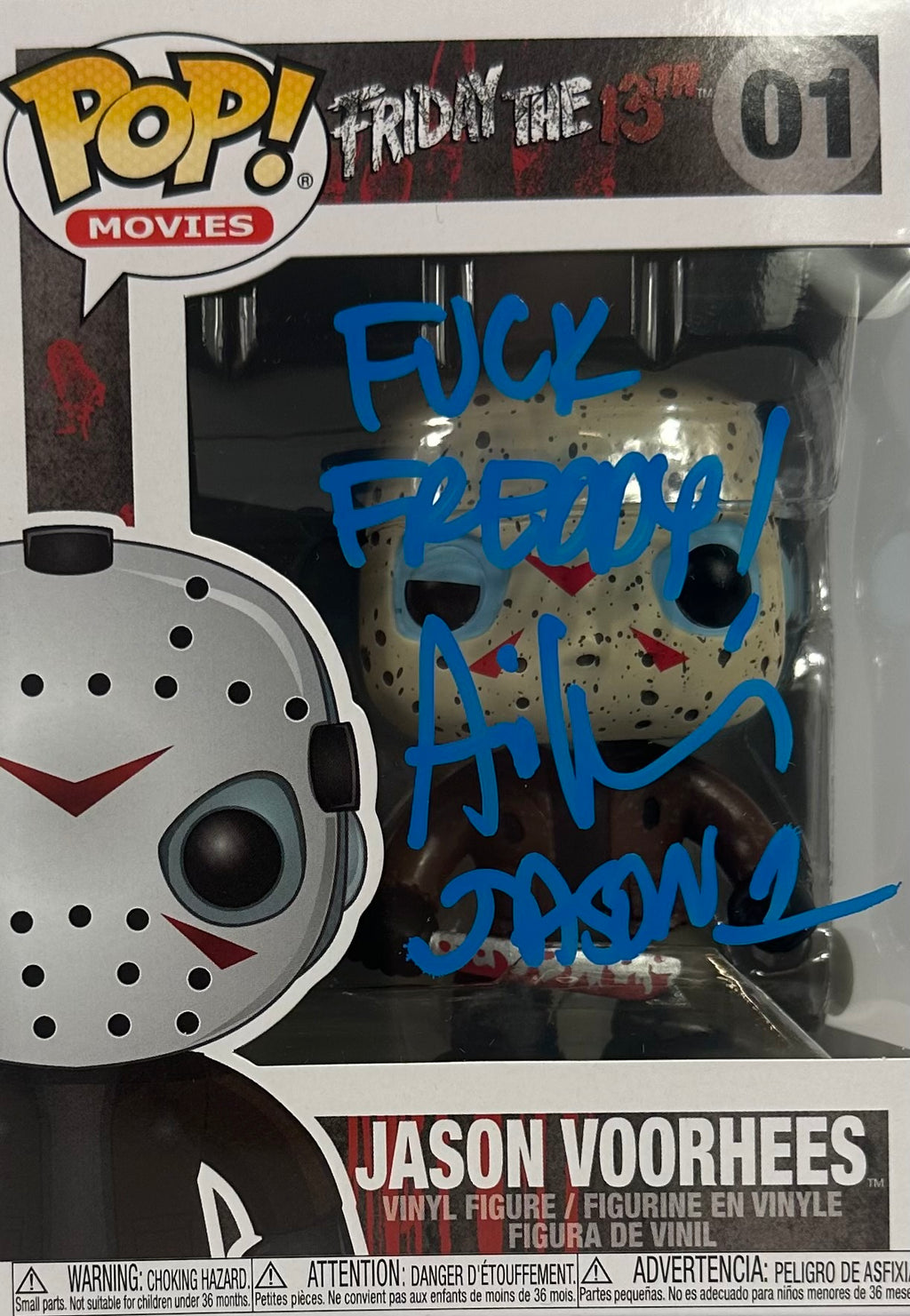 Ari Lehman signed inscribed Funko Pop #01 Friday The 13th JSA COA Jason Voorhees