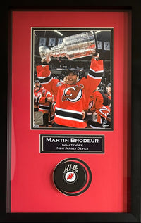 Martin Brodeur autographed signed framed puck NHL New Jersey Devils JSA