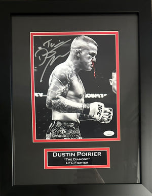 Dustin Poirier inscribed signed framed 8x10 photo UFC JSA COA The Diamond