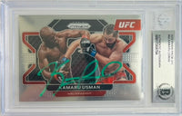 Kamaru Usman autographed 2022 Panini card #54 UFC BAS Encapsulated