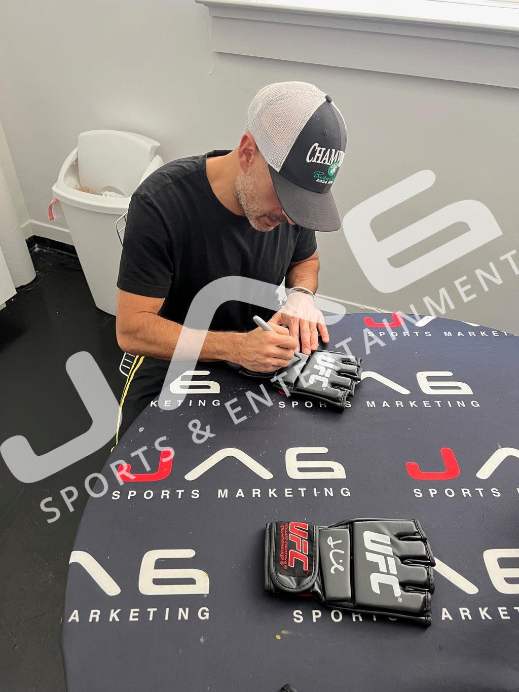 Jon Anik autographed signed glove UFC JSA COA Daniel Cormier