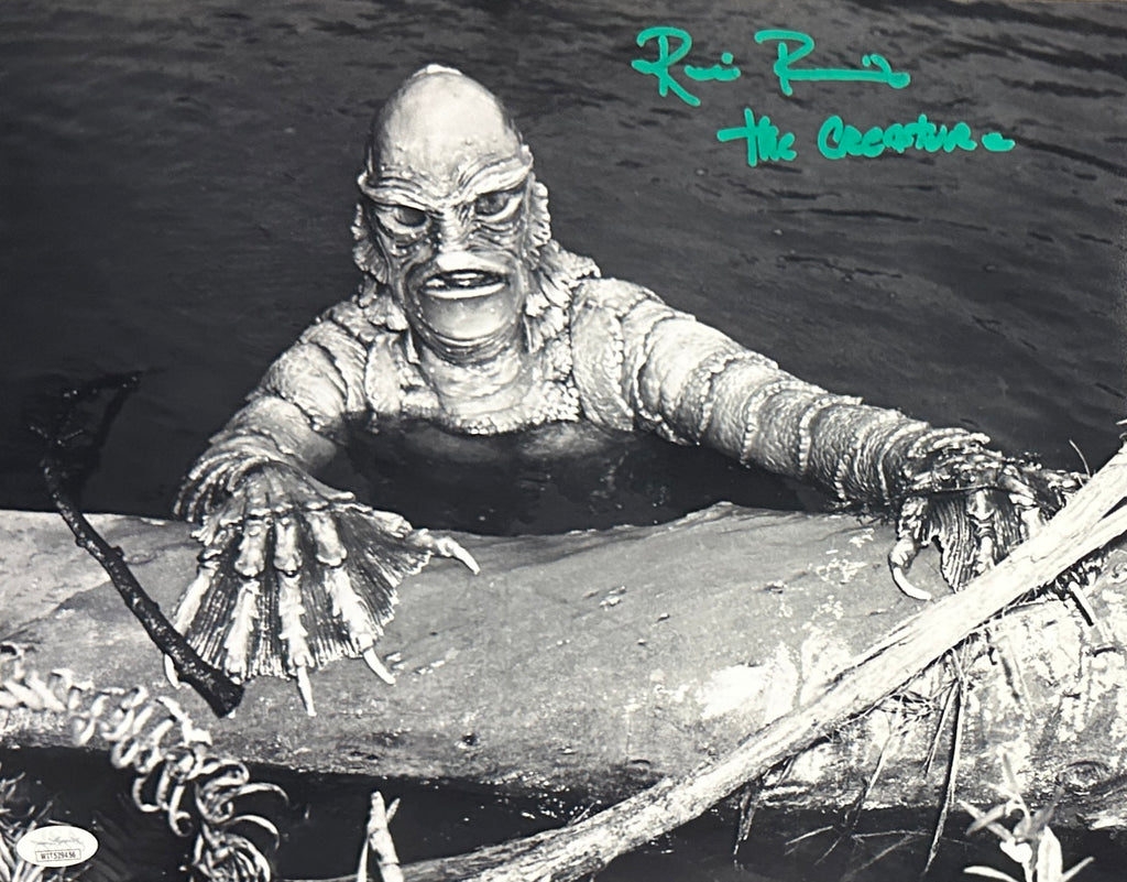 Ricou Browning signed inscribed 11x14 photo Creature from the Black Lagoon JSA