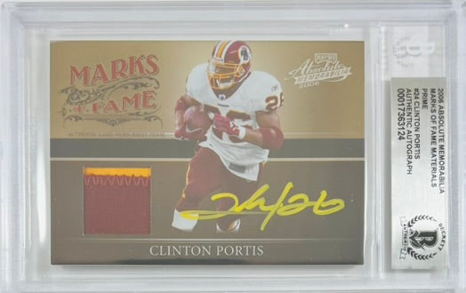 Clinton Portis auto signed Donruss 2005 #23/50 Washington Commanders BAS
