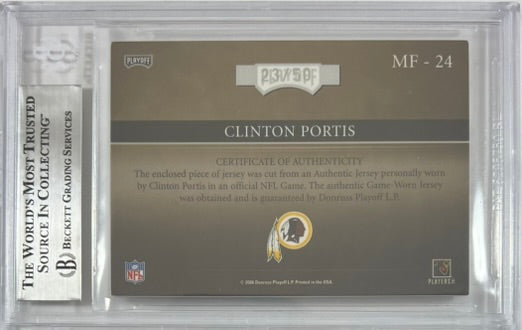 Clinton Portis auto signed Donruss 2005 #23/50 Washington Commanders BAS
