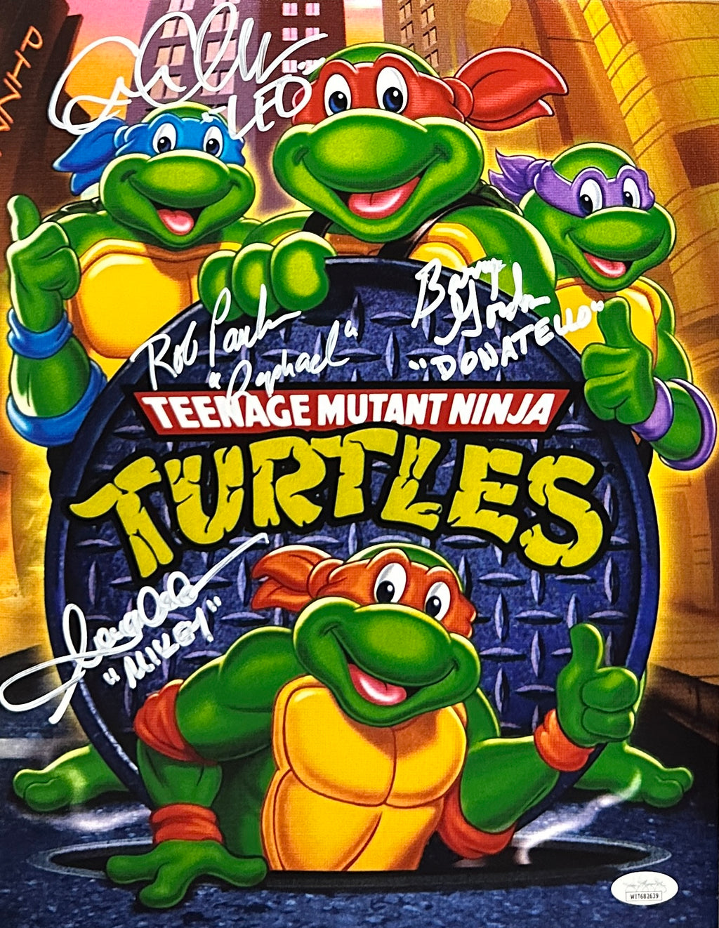 Teenage Mutant Ninja Turtles cast signed inscribed 11x14 photo JSA COA TMNT