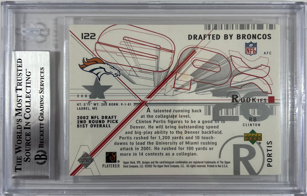 Clinton Portis auto signed Upper Deck 2002 #1354/1500 Washington Commanders BAS
