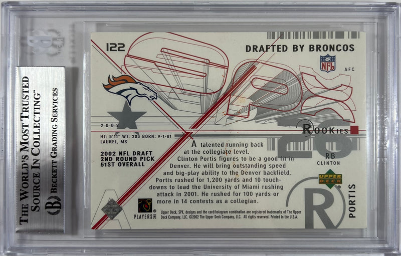 Clinton Portis auto signed Upper Deck 2002 #1354/1500 Washington Commanders BAS