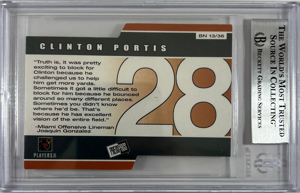 Clinton Portis autographed signed PressPass #13 Miami Hurricanes BAS Encap RC