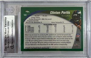 Clinton Portis autographed signed topps 2002 #181 Denver Broncos BAS Encap RC