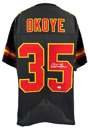 CHRISTIAN OKOYE SIGNED AUTOGRAPHED BLACK PRO STYLE JERSEYJSA COA