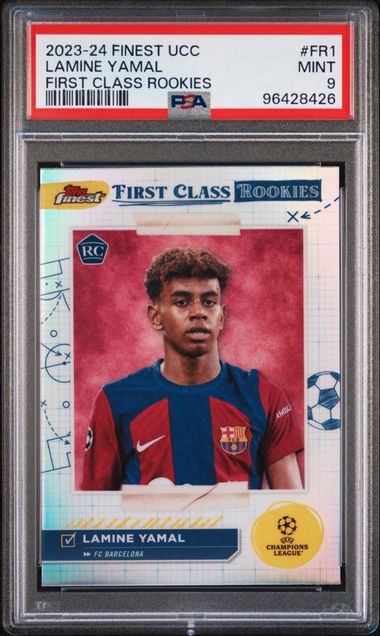 Lamine Yamal 2023-24 Topps Finest RC First Class UEFA PSA 9 Club Competitions
