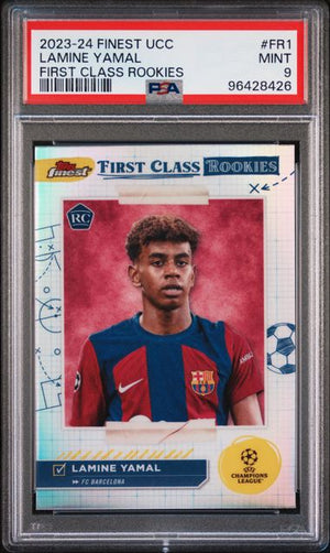 Lamine Yamal 2023-24 Topps Finest RC First Class UEFA PSA 9 Club Competitions