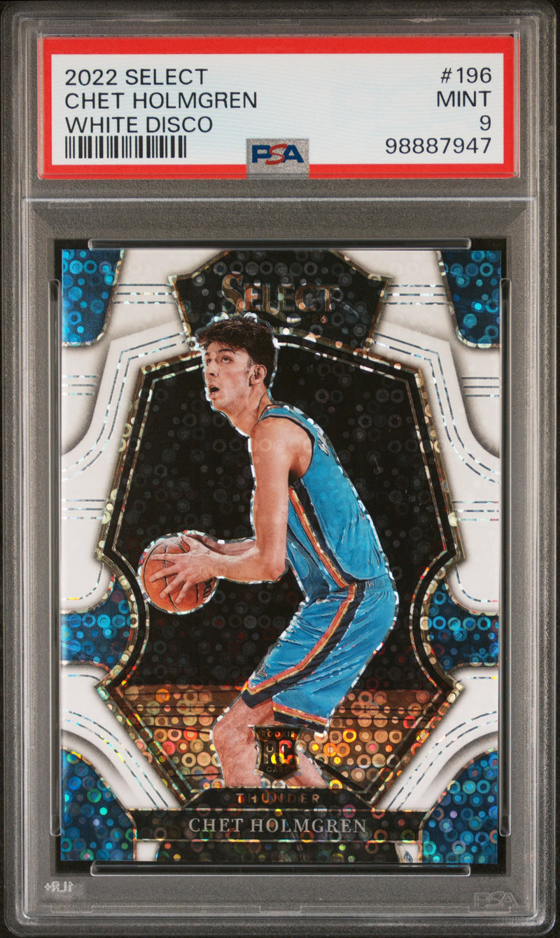 Chet Holmgren RC 2022 Panini Select White Disco /75 #196 PSA 9