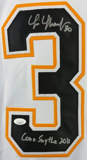 TIM THOMAS AUTOGRAPHED SIGNED INSCRIBED CUSTOM WHITE PRO STYLE JERSEY JSA COA