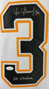 TIM THOMAS AUTOGRAPHED SIGNED INSCRIBED CUSTOM WHITE PRO STYLE JERSEY JSA COA