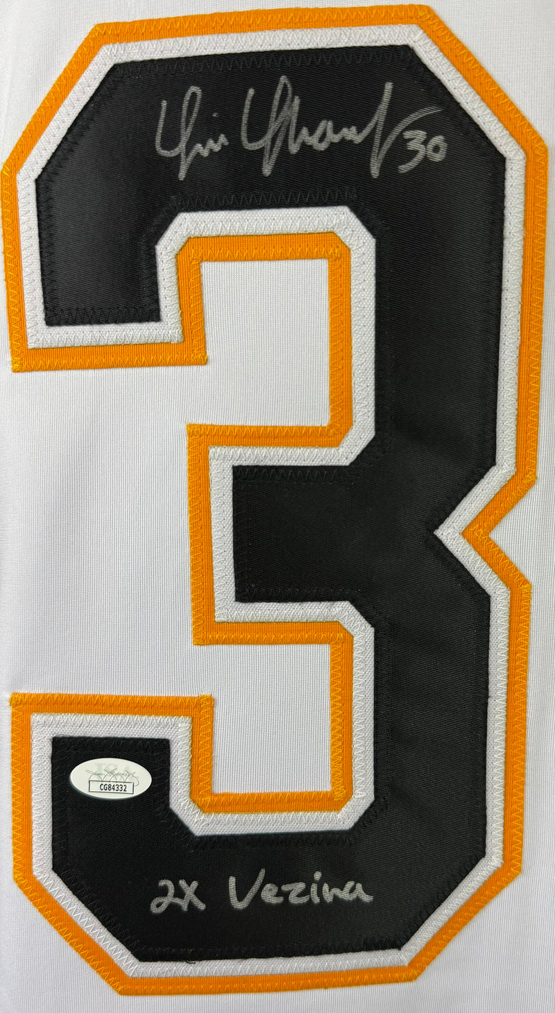 TIM THOMAS AUTOGRAPHED SIGNED INSCRIBED CUSTOM WHITE PRO STYLE JERSEY JSA COA