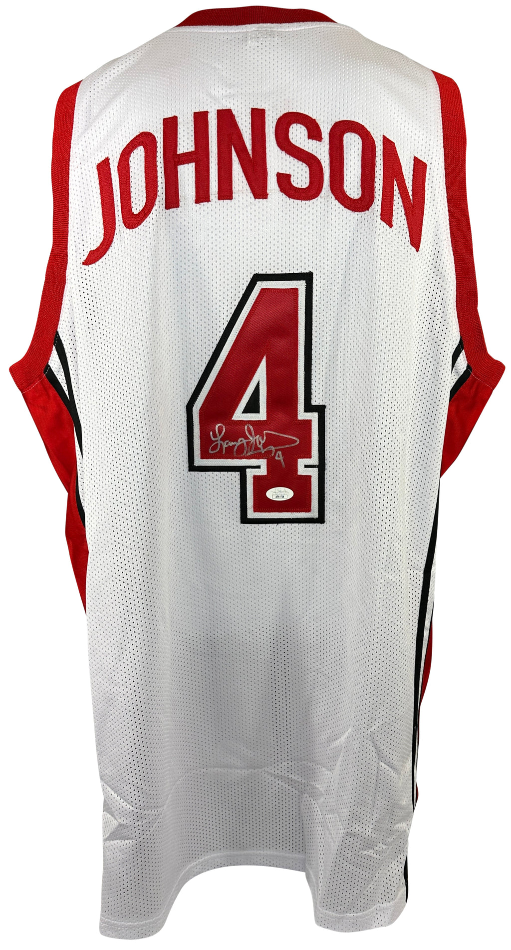 LARRY JOHNSON AUTOGRAPHED SIGNED CUSTOM WHITE COLLEGE STYLE JERSEY JSA COA