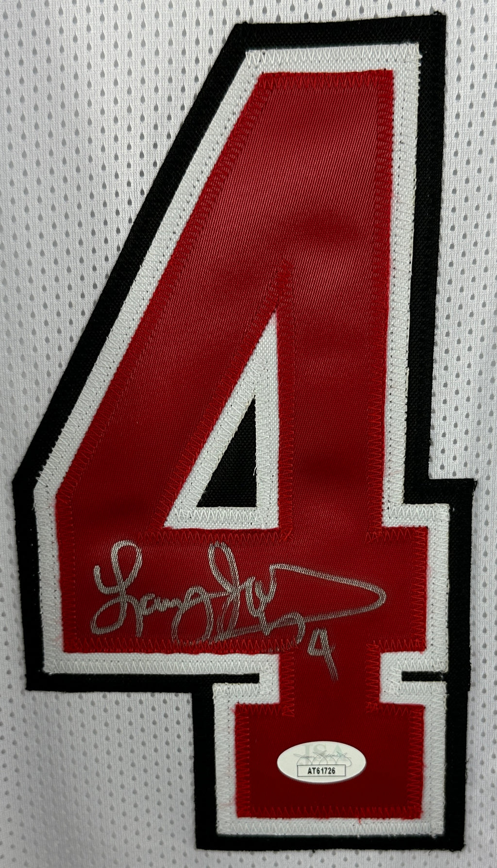 LARRY JOHNSON AUTOGRAPHED SIGNED CUSTOM WHITE COLLEGE STYLE JERSEY JSA COA