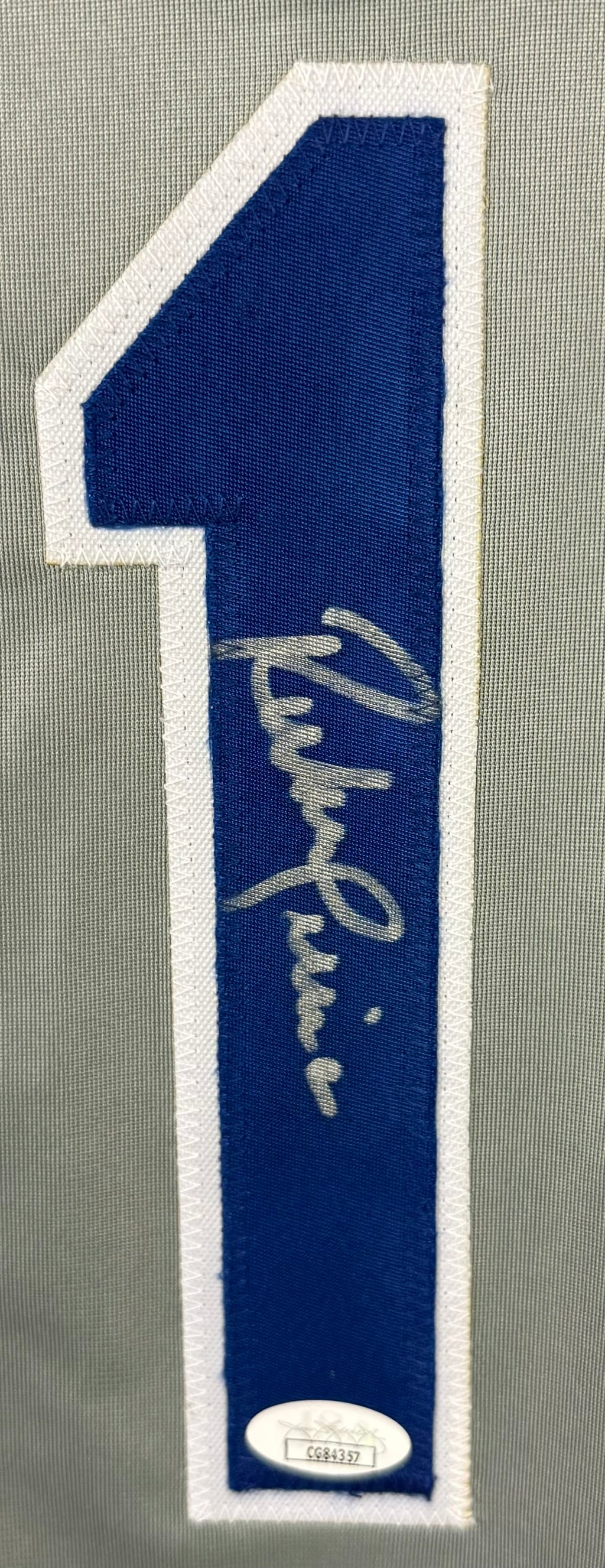 RUBEN SIERRA AUTOGRAPHED SIGNED CUSTOME GREY PRO STYLE JERSEY JSA COA