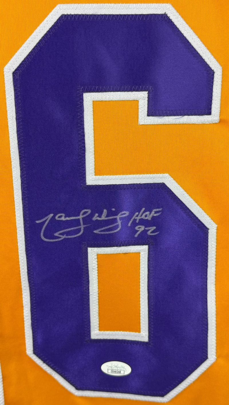 MARCEL DIONNE AUTOGRAPHED SIGNED INSCRIBED YELLOW PRO STYLE JERSEY JSA COA