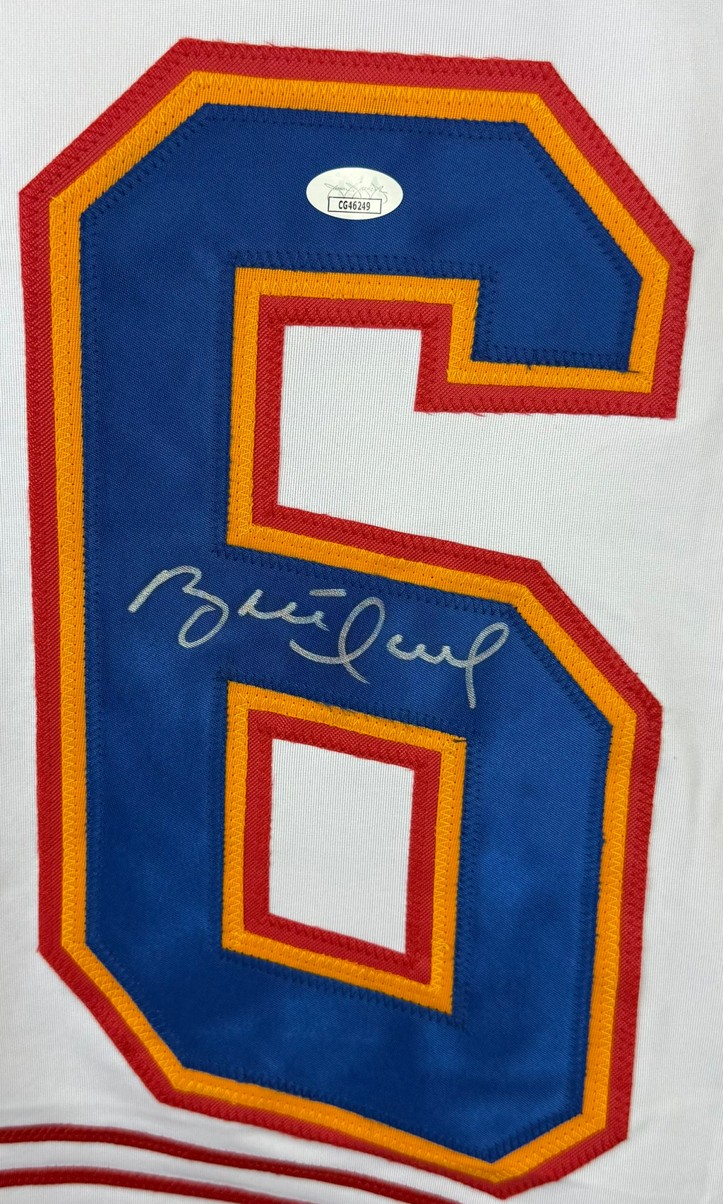 BRETT HULL AUTOGRAPHED SIGNED CUSTOM WHITE PRO STYLE JERSEY JSA COA