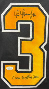 TIM THOMAS AUTOGRAPHED SIGNED INSCRIBED CUSTOM BLACK PRO STYLE JERSEY JSA COA